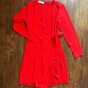 Scarlet red wrap dress